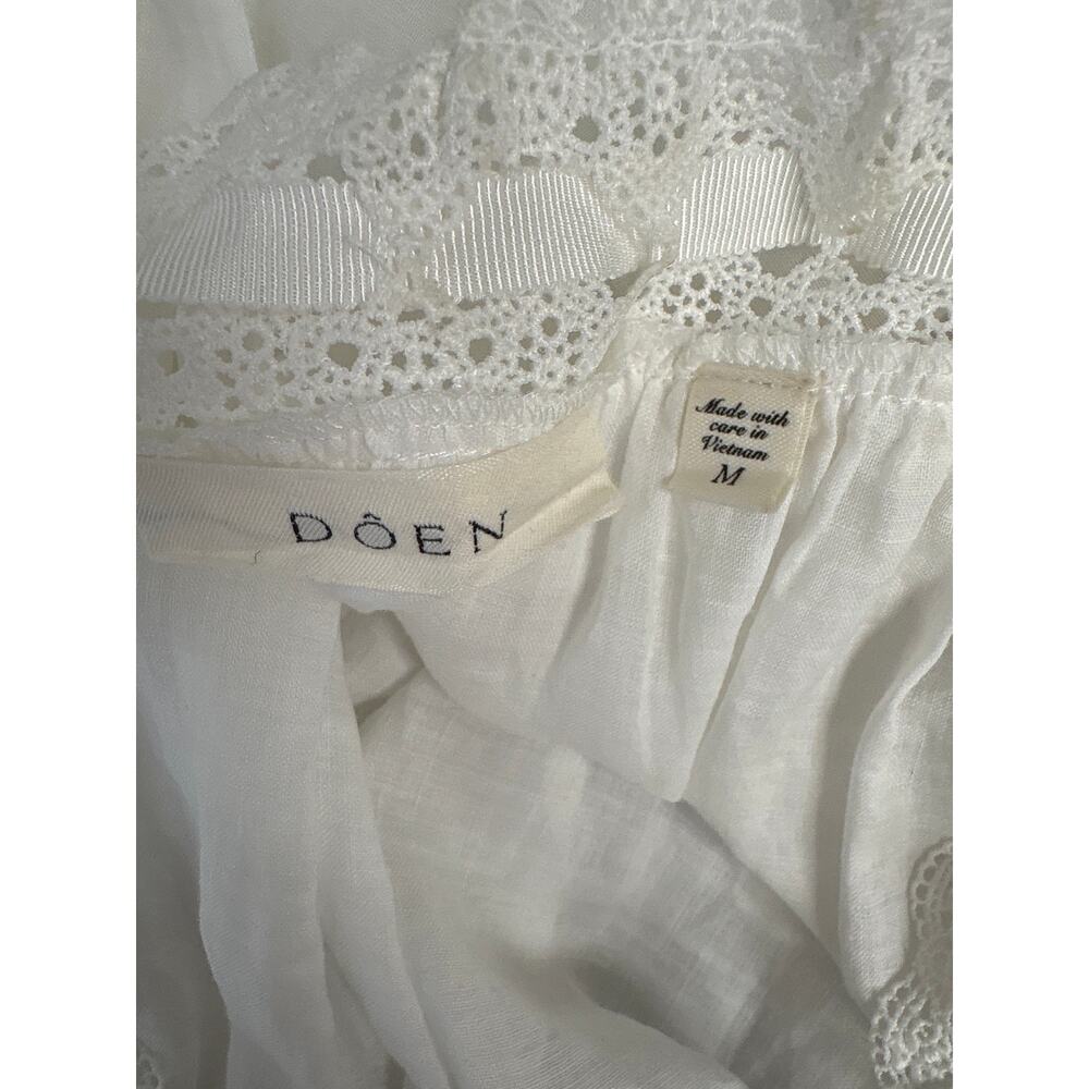 Doen White Cap Sleeve Marinette Top Sz M - Picture 5 of 5